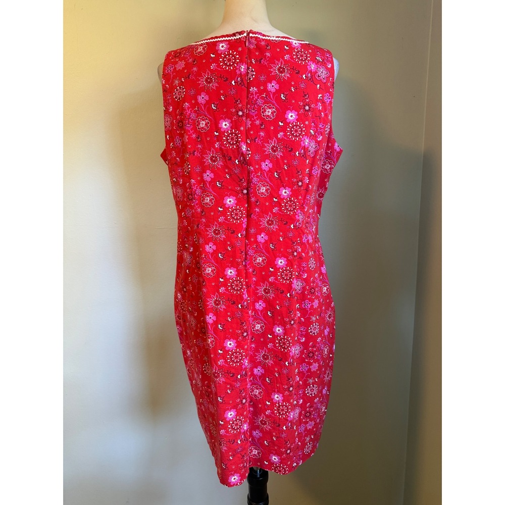 CDC Vintage Red Floral whimsi dainty boho Sleeveless y2k Dress14 cottage Pink - Picture 4 of 5